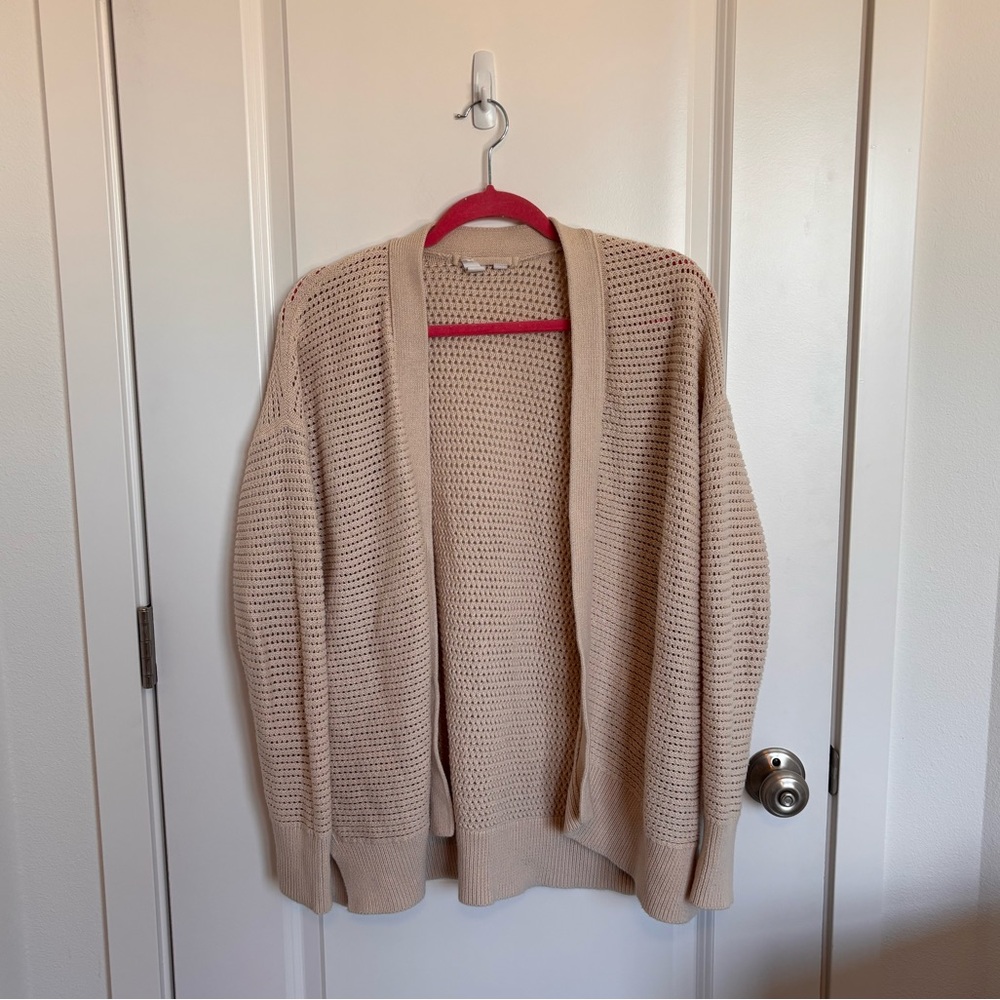Gap Beige Tan Cream Open Front Knit Cardigan Sweater